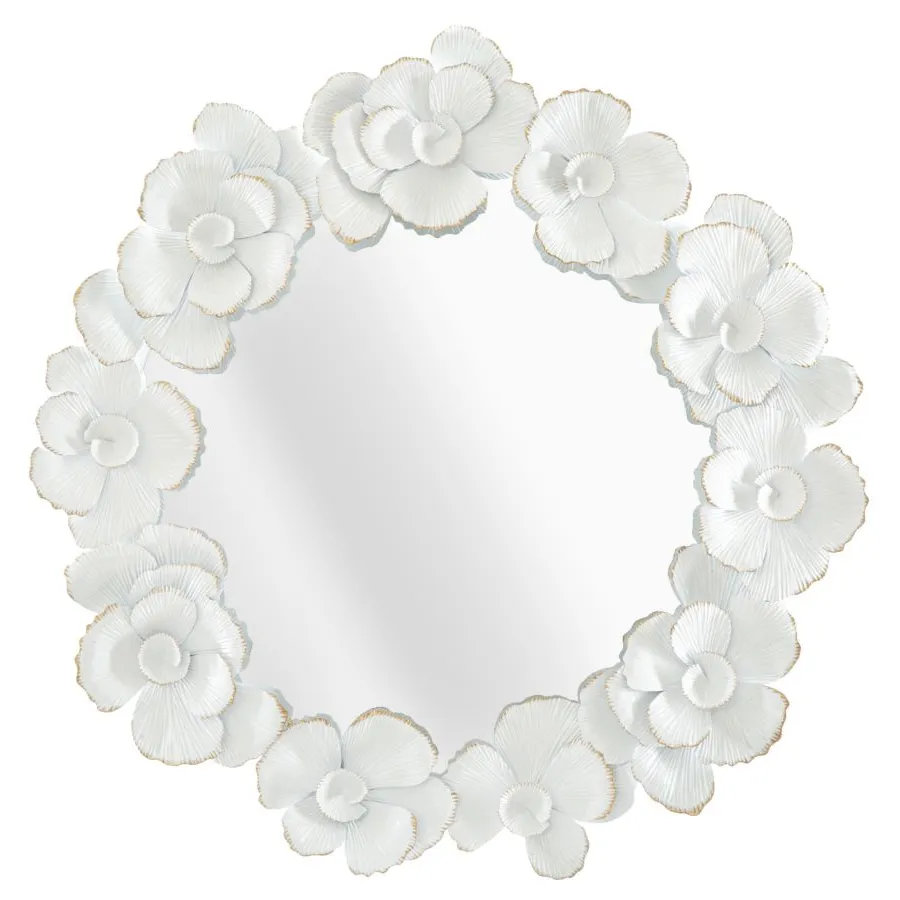 LUSTRO WHITE FLOWER 82 2,6 85,5 cm (WYMIAR WEWNĘTRZNY Ø 62 cm)